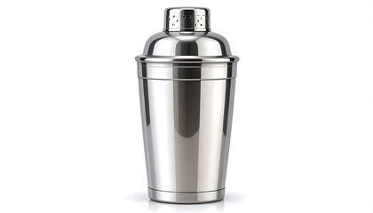 Shiny stainless steel cocktail shaker