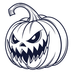 Menacing Halloween Pumpkin Face Outline jack o lantern