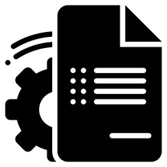 document file wheel setting system solid glyph icon