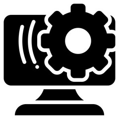 wheel system setup install solid glyph icon