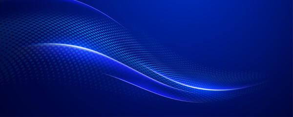 Dark blue flowing wave background