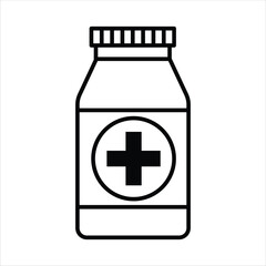 Obraz premium Medical Bottle line Icon Design Elements Illustration