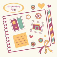 Scrapbooking Page with Photos and Embellishments album