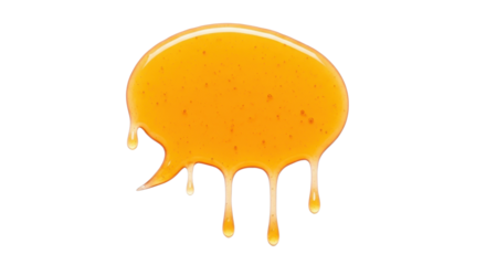 Honey puddle with drips on white background