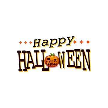 Design Vector Typography Happy Halloween 2025 for festival day element icon 