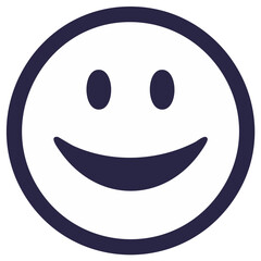 Fototapeta premium Simple Dark Blue Smiley Face Icon Graphic