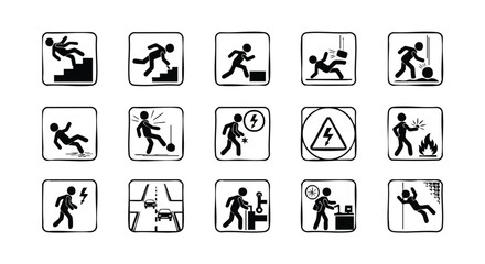 Safety First Hazard Pictograms for Workplace Injury Prevention and Awareness