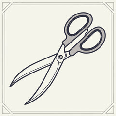 Vintage Style Tailor Scissors with Decorative Border