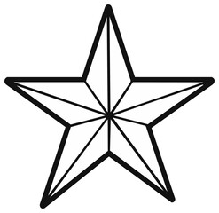 Fototapeta premium Black and white star shape isolated on white background.
