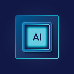 Futuristic AI Technology Icon
