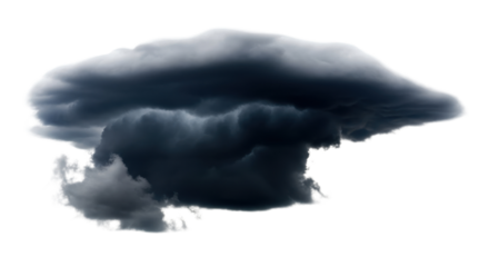 Dark storm cloud isolated on white background