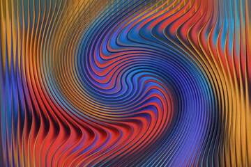 Vibrant abstract swirling pattern a psychedelic, a blend of blue, red, orange in a hypnotic vortex
