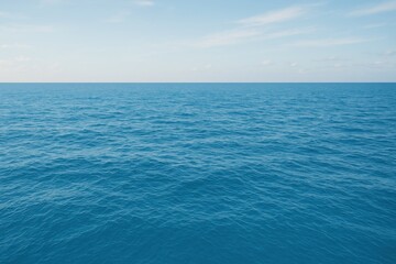 Fototapeta premium 広大な青い海と水平線、水面テクスチャ、夏背景