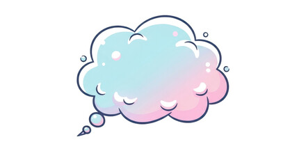Pastel colored thought bubble with space for text isolated PNG with Transparent Background
