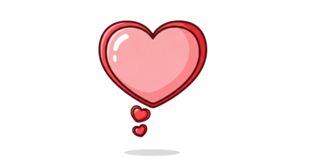 Heart shaped speech bubble vector on white background