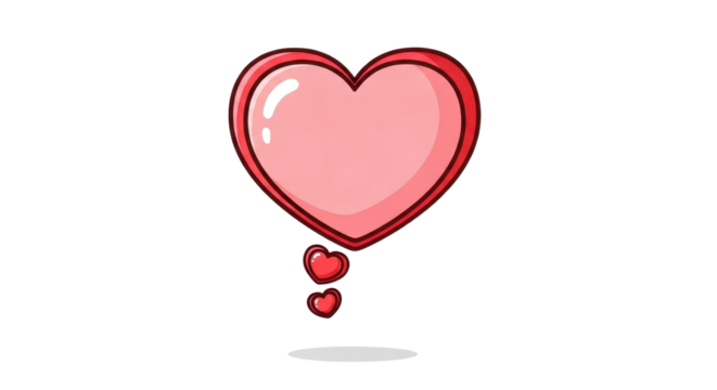 Heart shaped speech bubble vector on white background