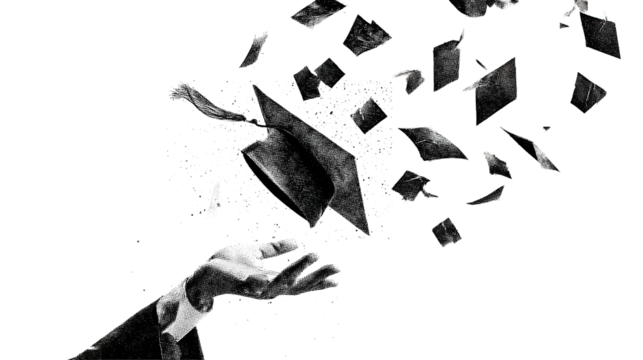 Hand Releasing Geometric Shapes in Dark Monochrome, Representing the Concept of Letting Go