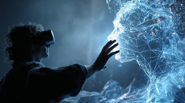 Exploring the Intersection of Virtual Reality and Digital Creation: A Journey into the Futuristic World of Technology Through the Encounter Between a User and a Digital Avatar Manifested in Light and
