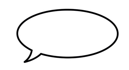 Fototapeta premium Blank speech bubble with outline on white background