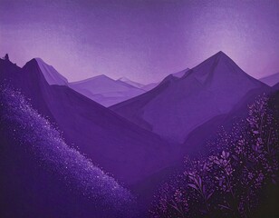 Purple mountain landscape with subtle details