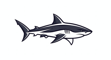 Fototapeta premium Shark Icon Marine Predator Vector Design.