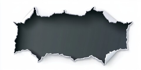 Torn Paper Revealing Dark Space An Abstract Design Element with Copy Space for Creative Projects