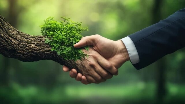 Leaders in business join hands with nature to promote sustainability. They explore innovative ideas and discuss actions to protect the environment and foster growth.