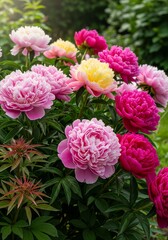 Fototapeta premium Lush Peony Flower Bloom: Symbol of Romance, Prosperity, Honor, and Happy Marriage