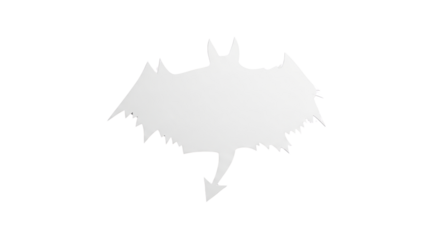 Silhouette of a demonic bat figure isolated PNG with Transparent Background