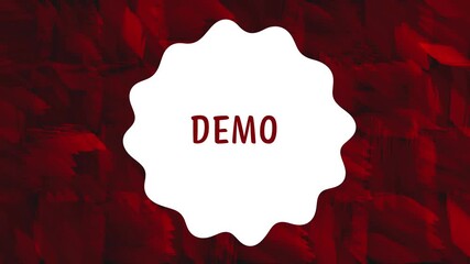 Demo Red Maroon Dark Background Horizontal White Circular Rotating Text 