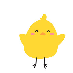 Yellow Chick Cartoon Doodle Art