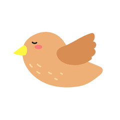 Brown Bird Cartoon Doodle Art