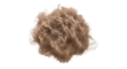 Dust cloud eruption isolated PNG with Transparent Background