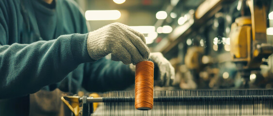 Crafting vibrant fabrics through weaving in a textile factory wi