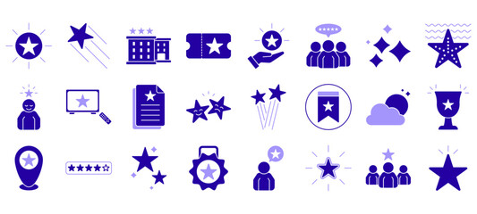 Set of Star Icons or symbols Vector fully editable file.