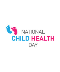 National child health day logo with baby foot, Day of child health backdrop
