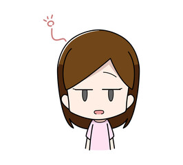 ボーっとしている女性のイラスト
