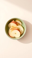 Generative AI image of sliced apples in a bowl a healthy snack.
