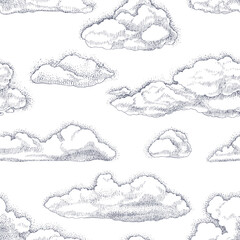 Clouds on the sky seamless pattern