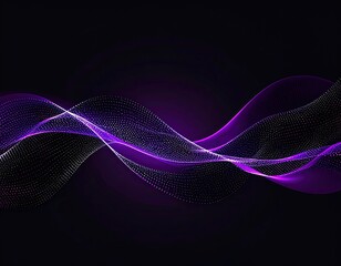 Abstract image of glowing purple and white wave-like structures against a dark background