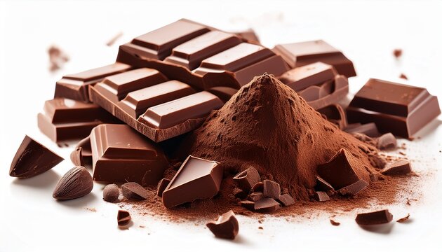 Gambar Cokelat Yang Pecah Menjadi Beberapa Potongan
