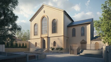Architectural Rendering: Restored Historical Synagogue