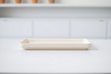 Generative AI minimal ceramic tray for culinary presentations.