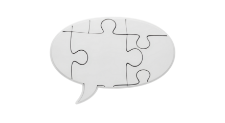 Speech bubble made of jigsaw pieces isolated PNG with Transparent Background