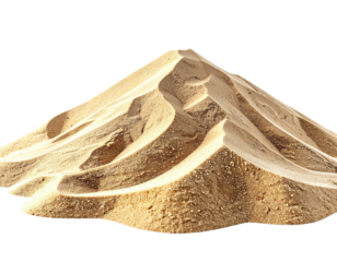 A detailed view of a mound of sand, sculpted by the wind and sunlight