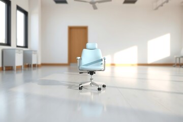 Generative AI modern empty office chair interior design concept.
