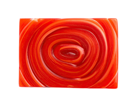 A spiral of red and orange swirls, a close-up view on a black background