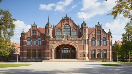 Obraz premium Lund University's Main Building: A Majestic Architectural Masterpiece