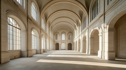 Fototapeta premium Grand Hallway Architecture: Light and Spacious Interior Design