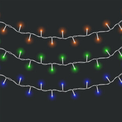 Christmas Lights garland, Christmas garland decor for a New Year or Christmas tree or banners